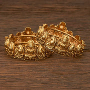 Antique Temple Bangles With Matte Gold Plating