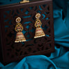 Elegant gold matt ruby green jhumkas