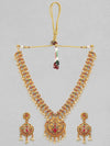 Ruby Stone with white pearls Necklace Set