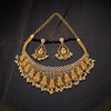 Antique Necklace Green Choker Necklace With Stones & Beads